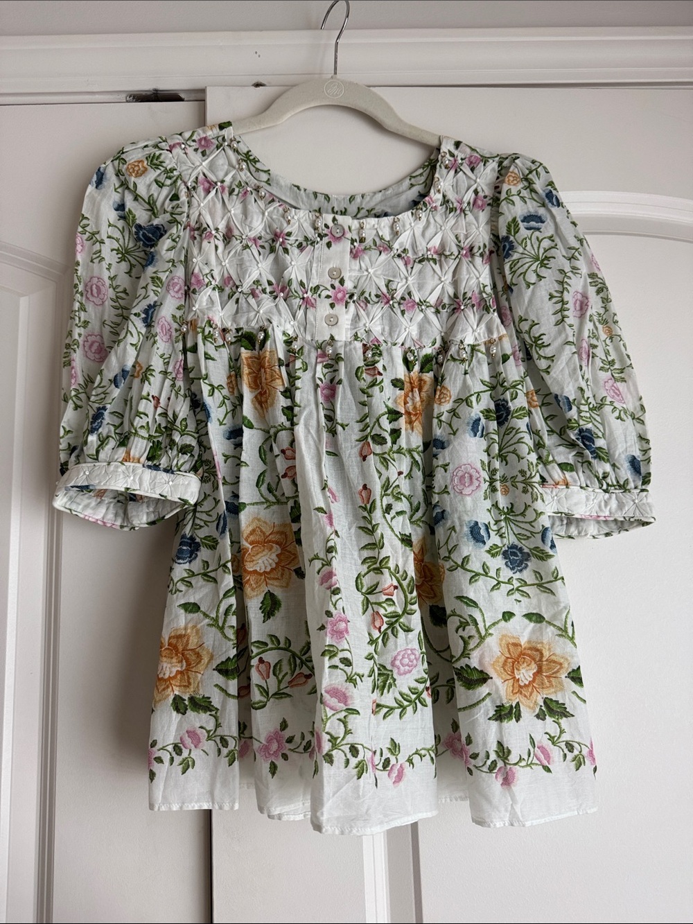 Farm Rio Scoop Neck Floral Blouse
